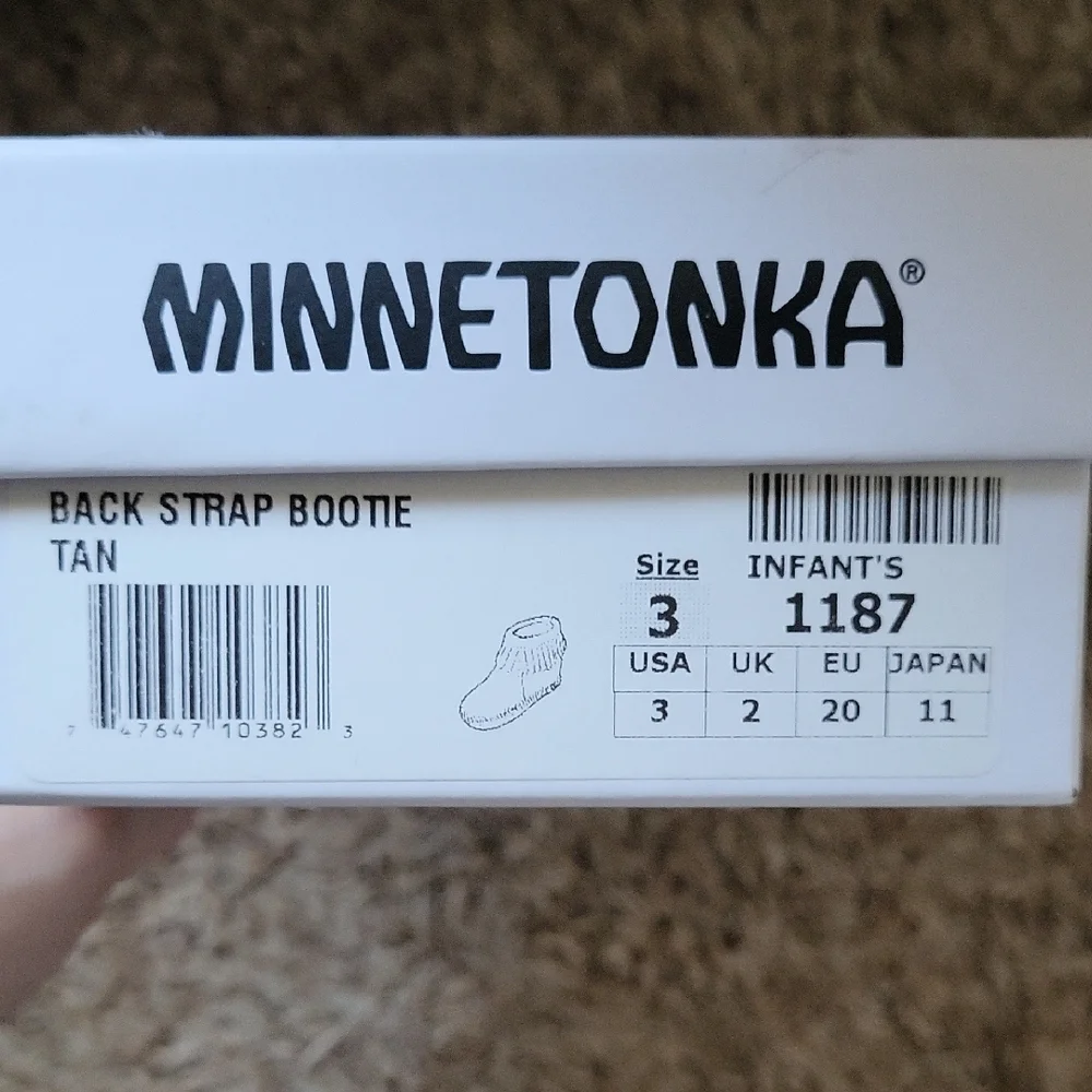Minnetonka Kids Tan Suede Fringe Moccasins with Topstitch